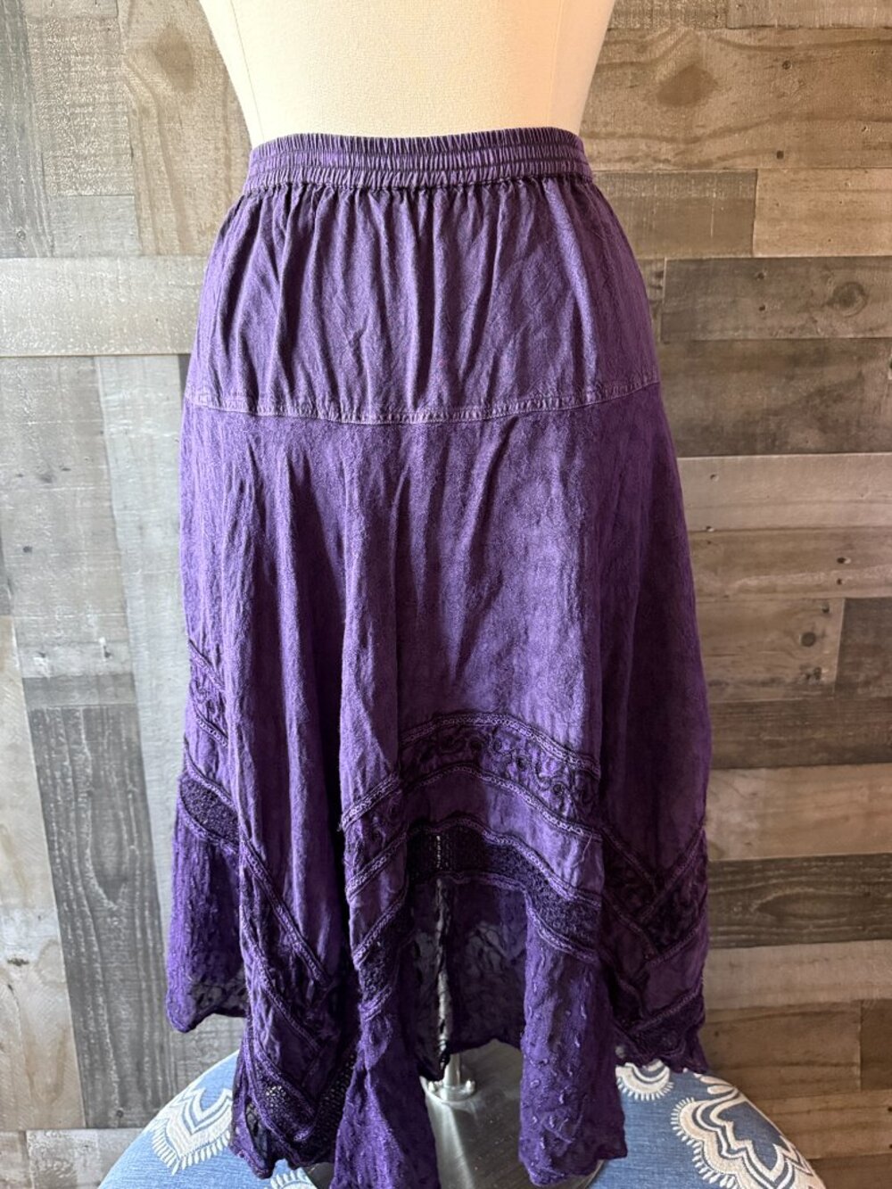 Purple floral maxi skirt large coastal cowgirl western desert festival boho - Picture 6 of 10